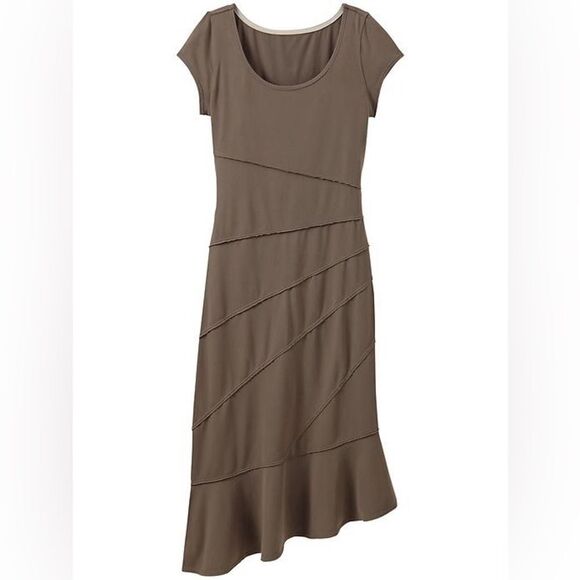 Athleta Brown Athletic Dress Asymmetrical - Picture 1 of 5